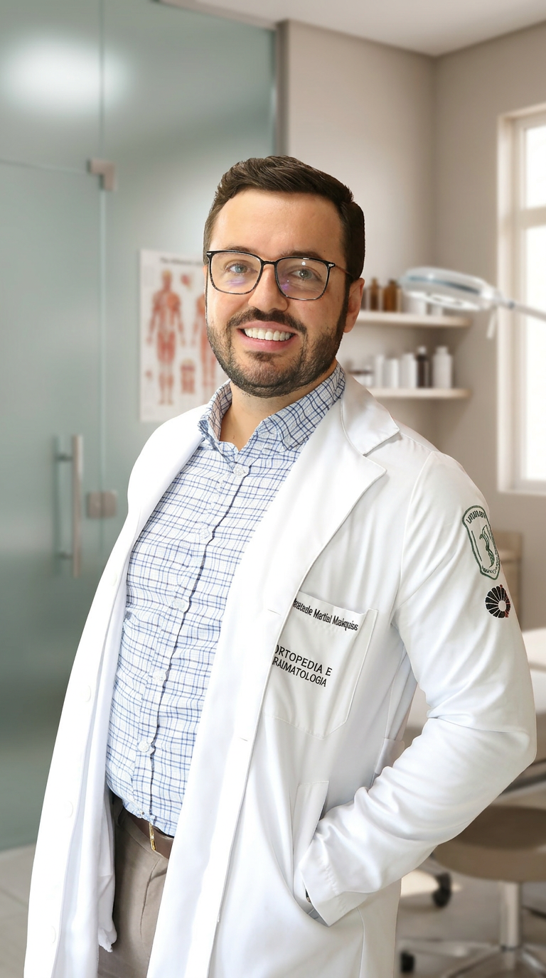 Dr. Alexandre Martins em atendimento ortopédico